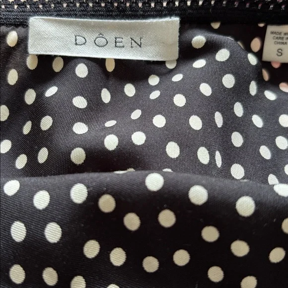 DÔEN Sz S Elowena Skirt in Camille dot Black and White Polka Dot Midi Skirt - Picture 7 of 10